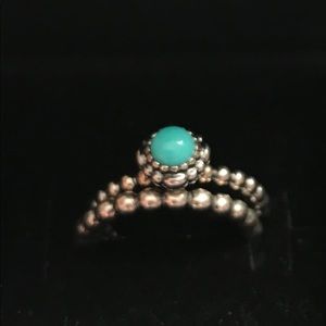 Pandora birthday blooms Turquoise ring
